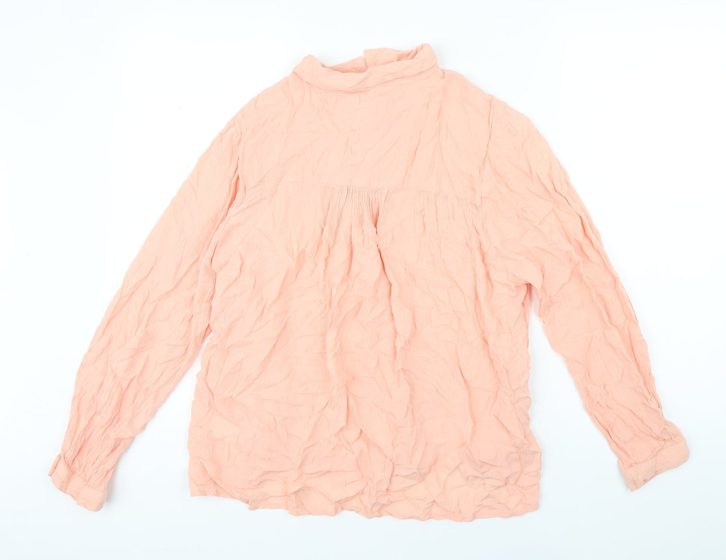Weekend Collection Womens Orange Viscose Basic Blouse Size 12 Collared