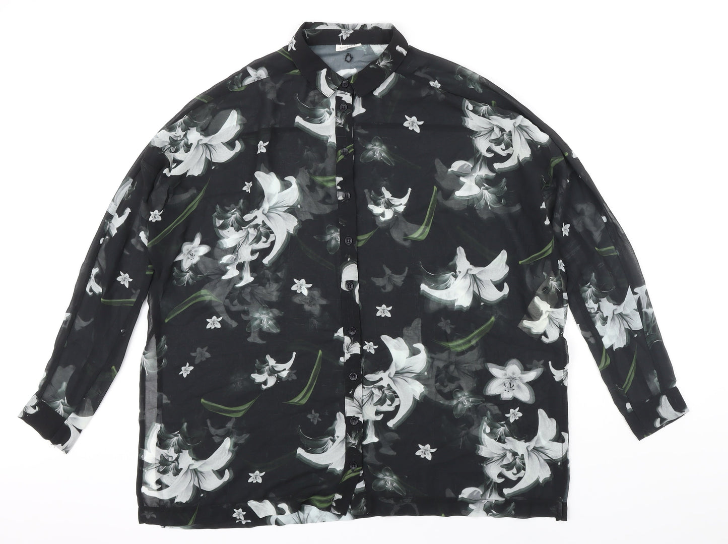 Numph Womens Multicoloured Floral Polyester Tunic Blouse Size 8 Collared