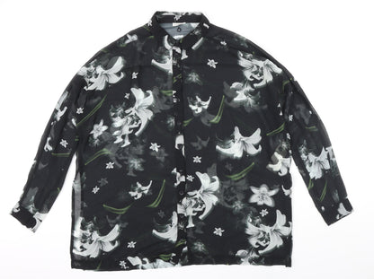 Numph Womens Multicoloured Floral Polyester Tunic Blouse Size 8 Collared