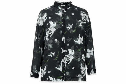 Numph Womens Multicoloured Floral Polyester Tunic Blouse Size 8 Collared