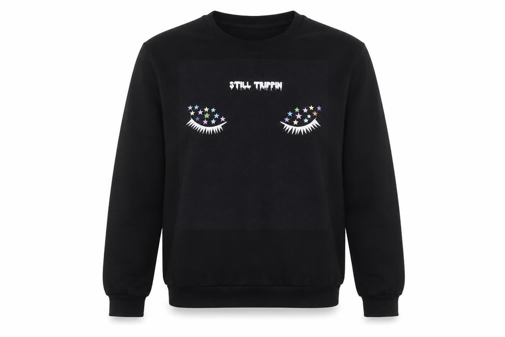 RAD. Womens Black Cotton Pullover Sweatshirt Size L Pullover