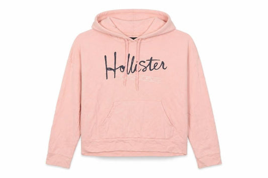 Hollister Womens Pink Cotton Pullover Hoodie Size L Pullover