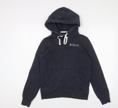 Jack Wills Womens Blue Cotton Pullover Hoodie Size 6 Pullover