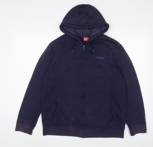 LA Gear Womens Blue Cotton Full Zip Hoodie Size 18 Zip