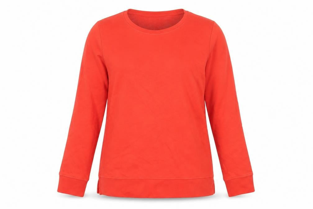 Lands' End Womens Orange Cotton Pullover Sweatshirt Size 10 Pullover