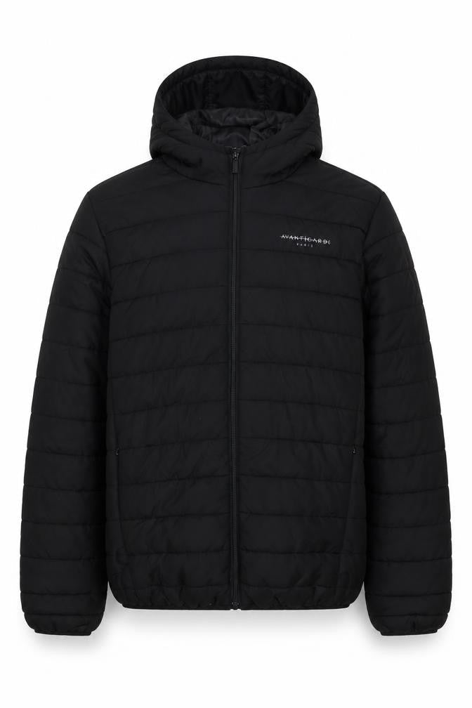 Avant Garde Mens Black Puffer Jacket Jacket Size L Zip