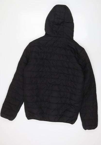 Avant Garde Mens Black Puffer Jacket Jacket Size L Zip