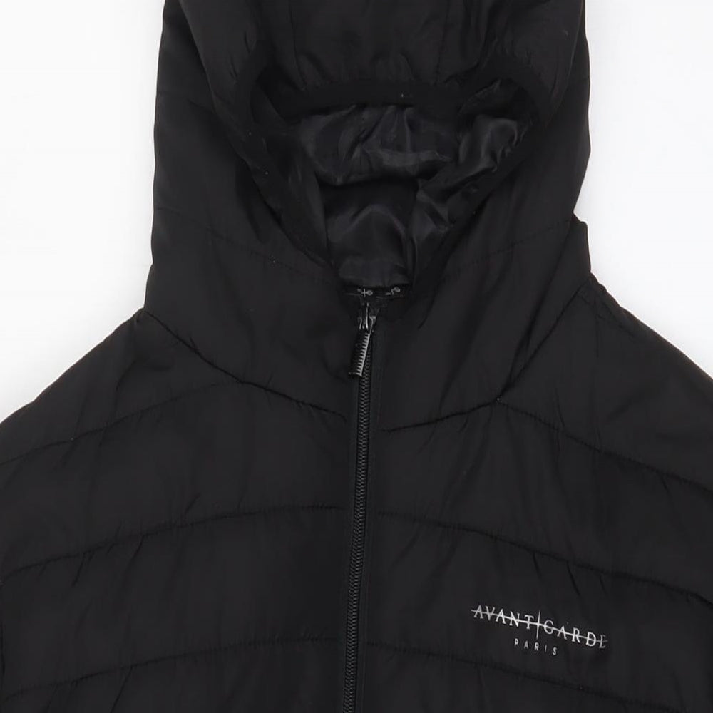 Avant Garde Mens Black Puffer Jacket Jacket Size L Zip