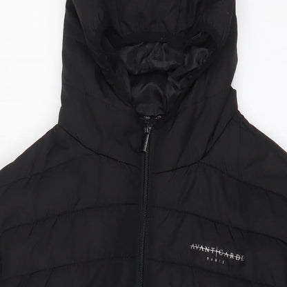 Avant Garde Mens Black Puffer Jacket Jacket Size L Zip