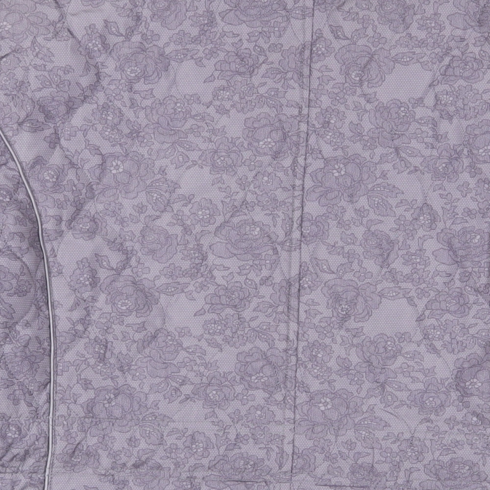 Anna Rose Womens Purple Floral Puffer Jacket Jacket Size 20 Zip