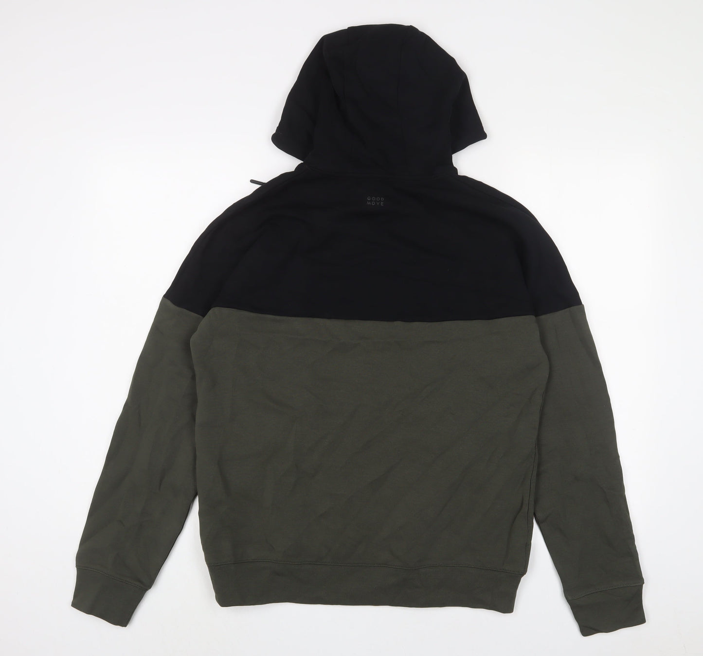 GOODMOVE Mens Green Cotton Pullover Hoodie Size S