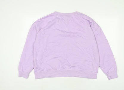 Preloved Disney Womens Purple Cotton Pullover Sweatshirt Size M Pullover - Stitch - Back