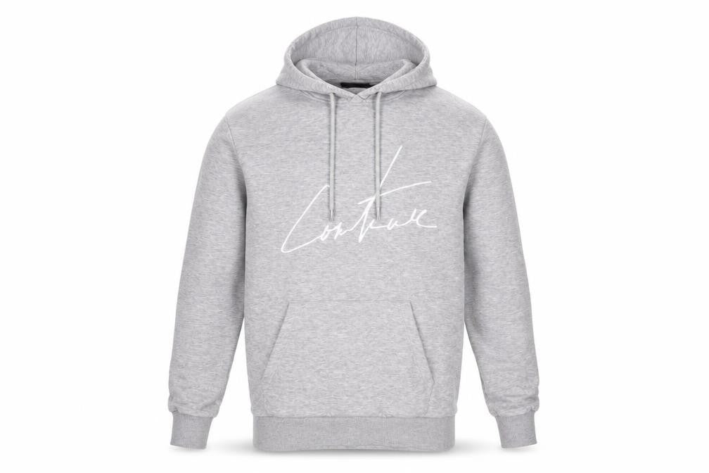 Coulture Club Mens Grey Cotton Pullover Hoodie Size XS - Embroidered