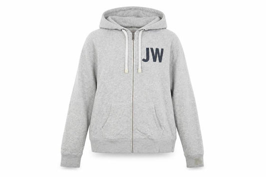 Jack Wills Womens Grey Cotton Full Zip Hoodie Size 14 Zip