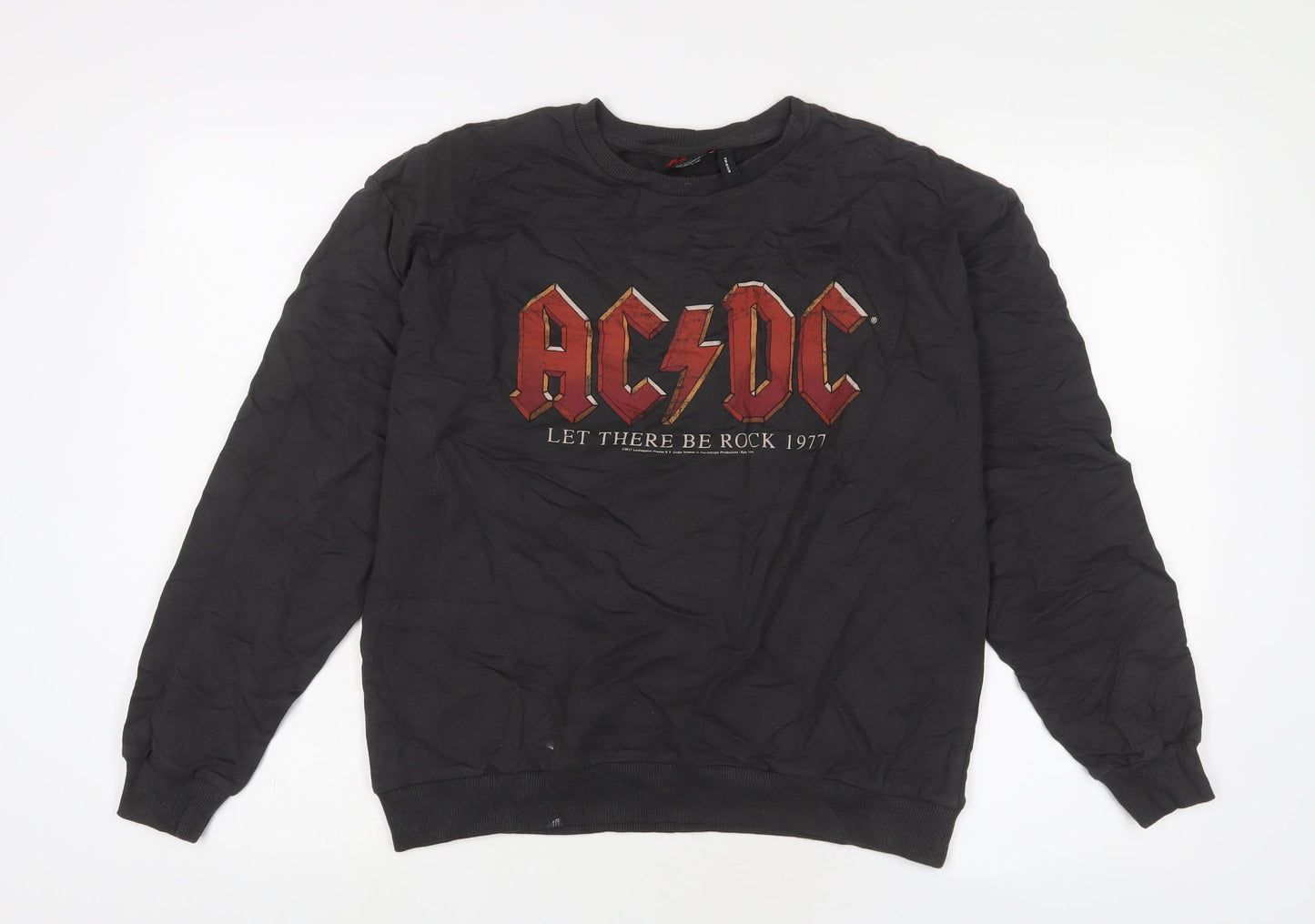 acdc Womens Grey Cotton Pullover Sweatshirt Size 10 Pullover