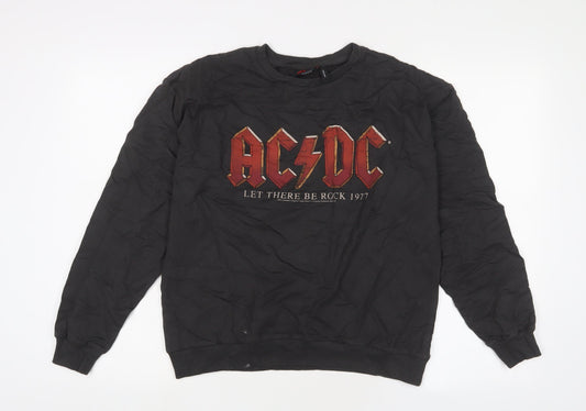 acdc Womens Grey Cotton Pullover Sweatshirt Size 10 Pullover