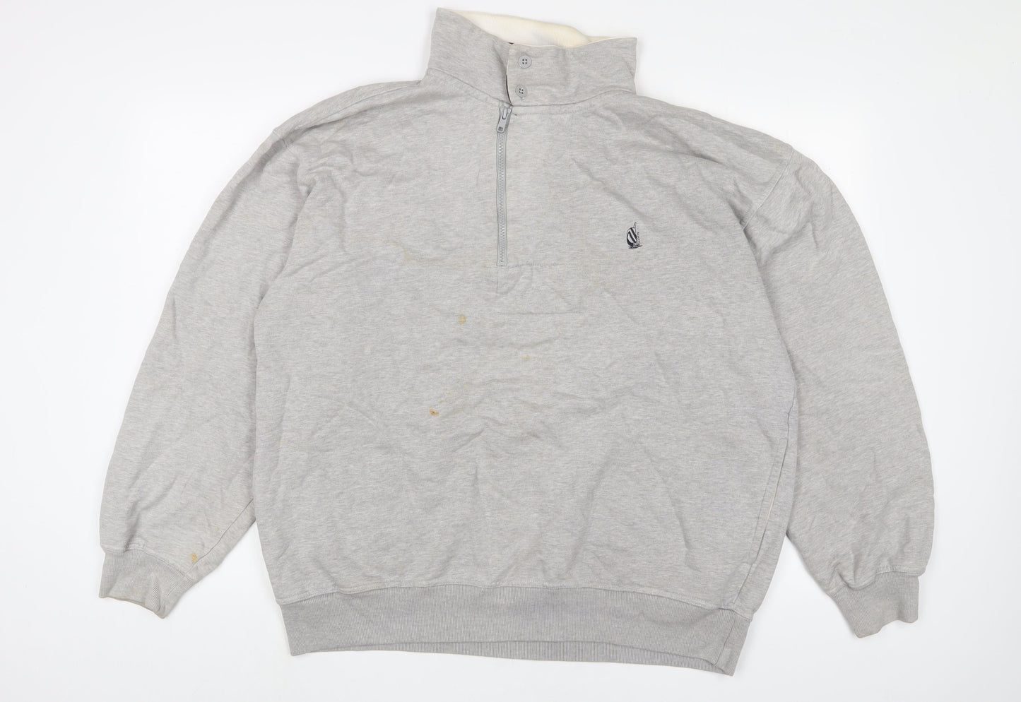 Nautica Mens Grey Cotton Pullover Sweatshirt Size L