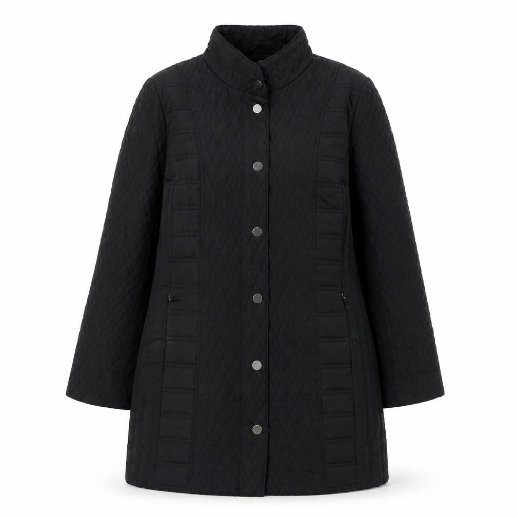 TIGI Womens Black Quilted Jacket Size 14 Zip