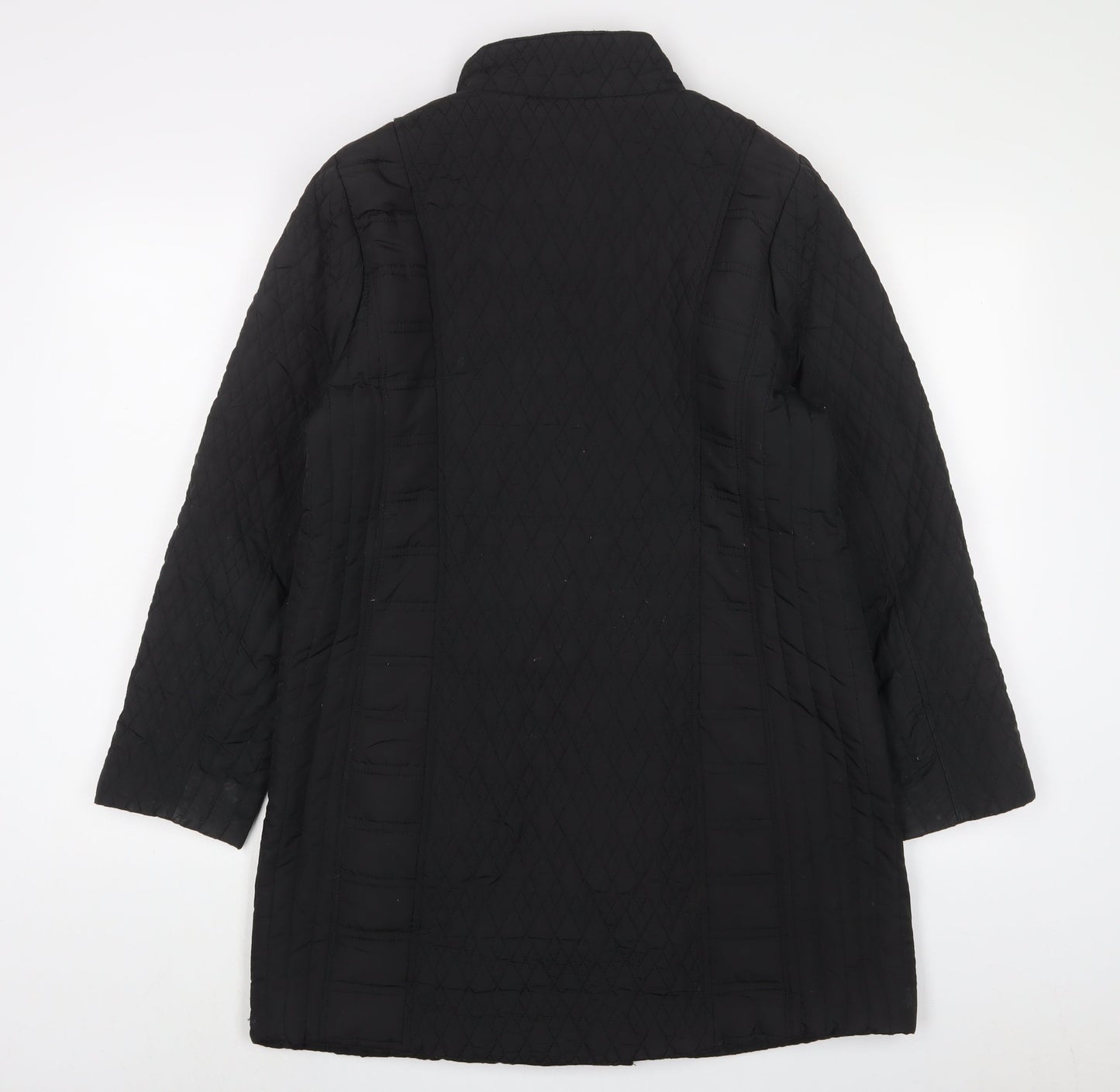 TIGI Womens Black Quilted Jacket Size 14 Zip