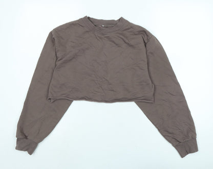 Hllit Womens Brown Cotton Pullover Sweatshirt One Size - Logo
