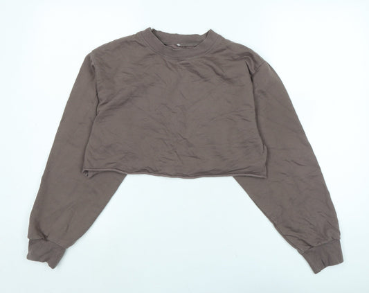 Hllit Womens Brown Cotton Pullover Sweatshirt One Size - Logo