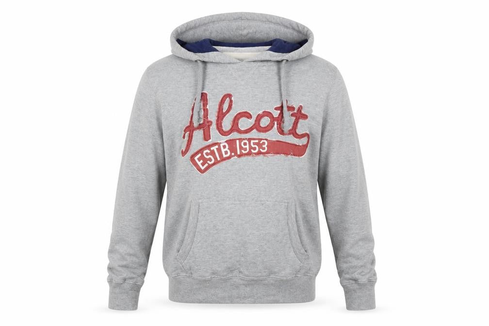 alcott Mens Grey Cotton Pullover Hoodie Size M - Alcott