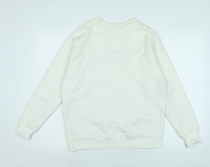Jack Wills Womens Ivory Polyester Pullover Sweatshirt Size 8 - Logo