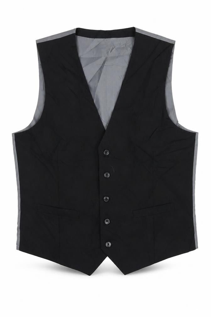 Burton Mens Black Polyester Jacket Suit Waistcoat Size M Regular