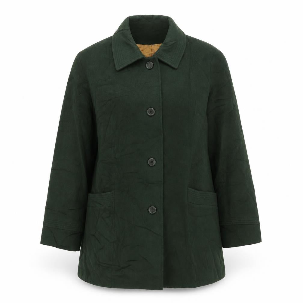 Lampert Womens Green Overcoat Coat Size 16 Button