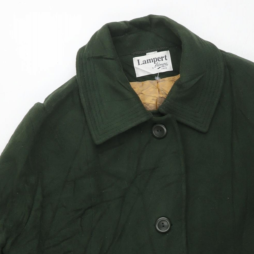 Lampert Womens Green Overcoat Coat Size 16 Button