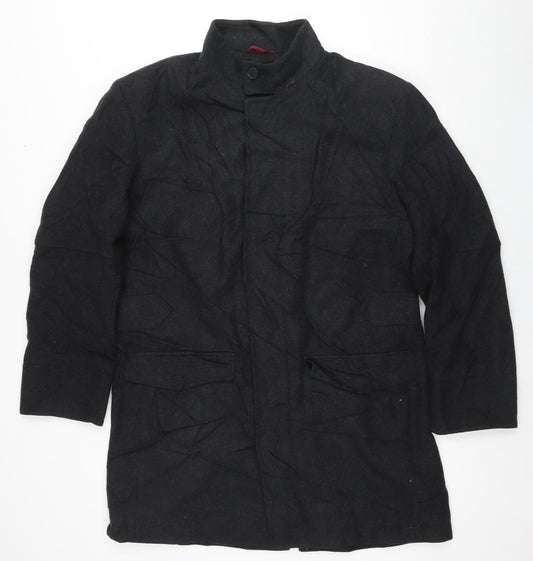 John Richmond Mens Grey Overcoat Coat Size M Button
