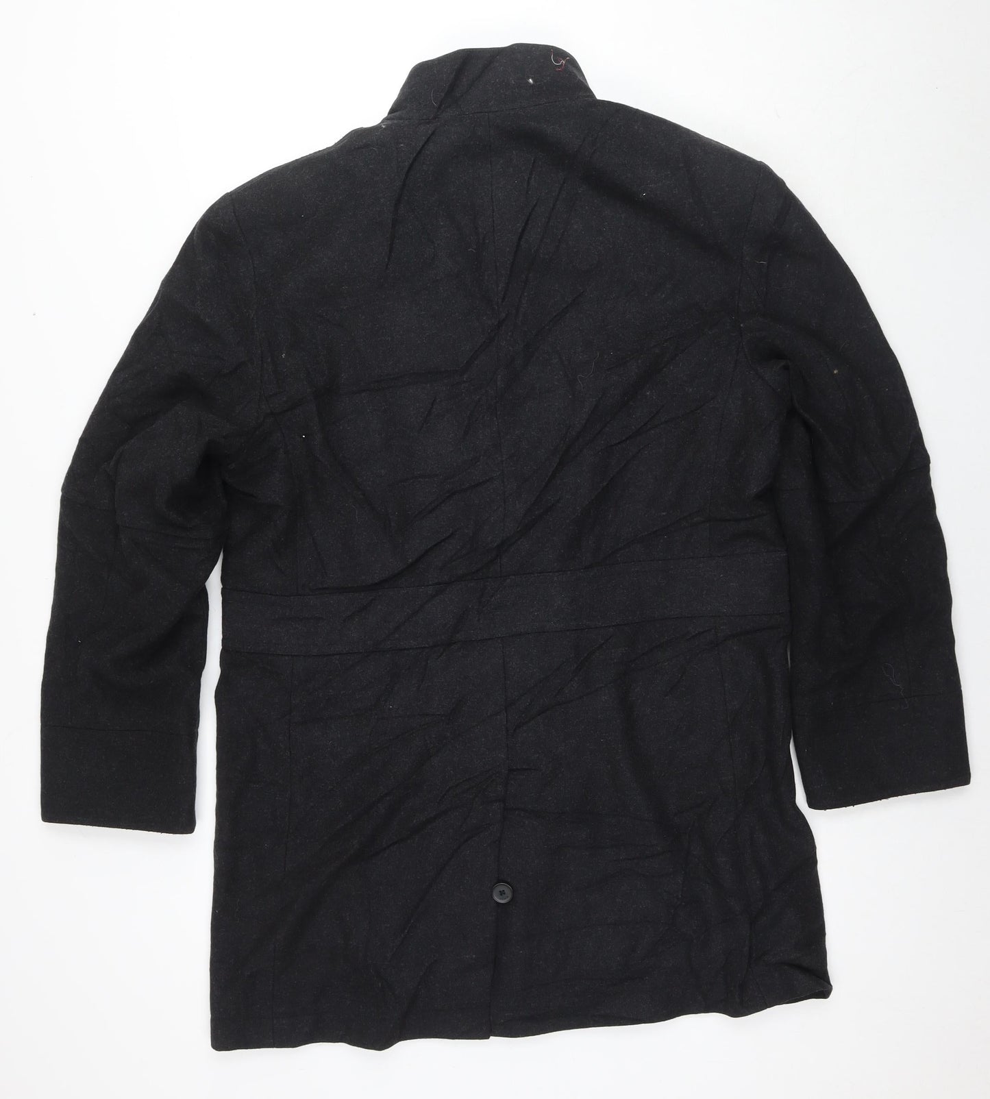 John Richmond Mens Grey Overcoat Coat Size M Button