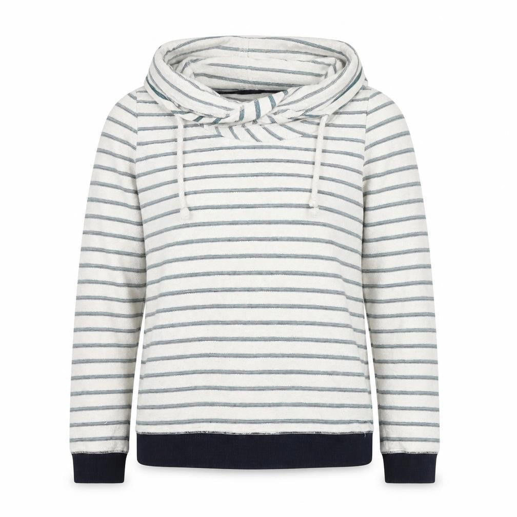 Anti Blue Womens White Striped Cotton Pullover Sweatshirt Size S Pullover