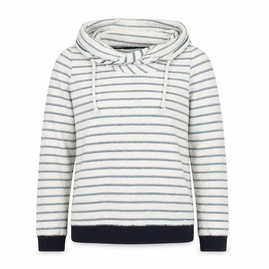 Anti Blue Womens White Striped Cotton Pullover Sweatshirt Size S Pullover