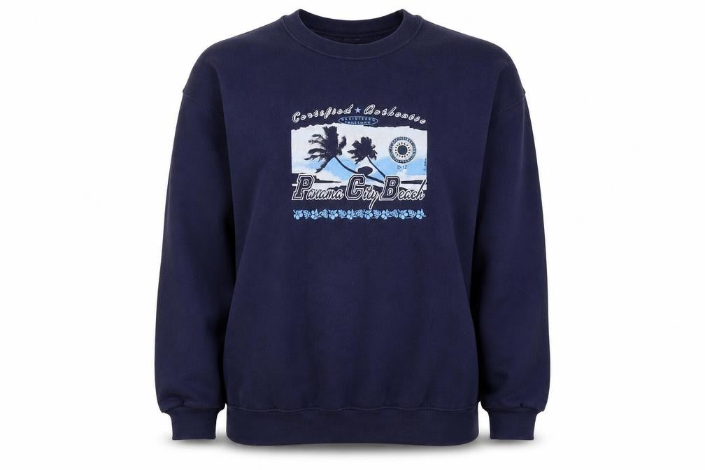Hanes Womens Blue Cotton Pullover Sweatshirt Size M Pullover - Panama City Beach