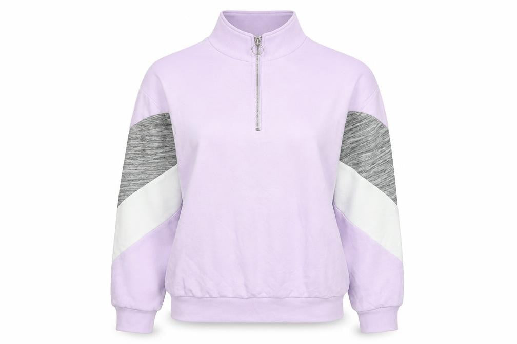 PINK Womens Purple Floral Cotton Pullover Sweatshirt Size S Pullover