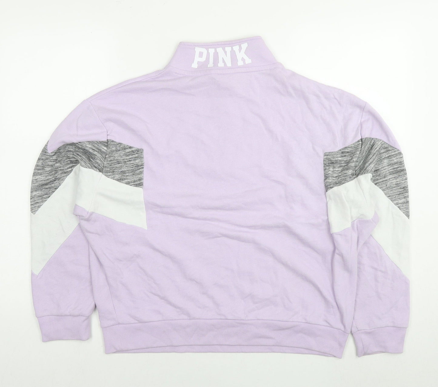 PINK Womens Purple Floral Cotton Pullover Sweatshirt Size S Pullover
