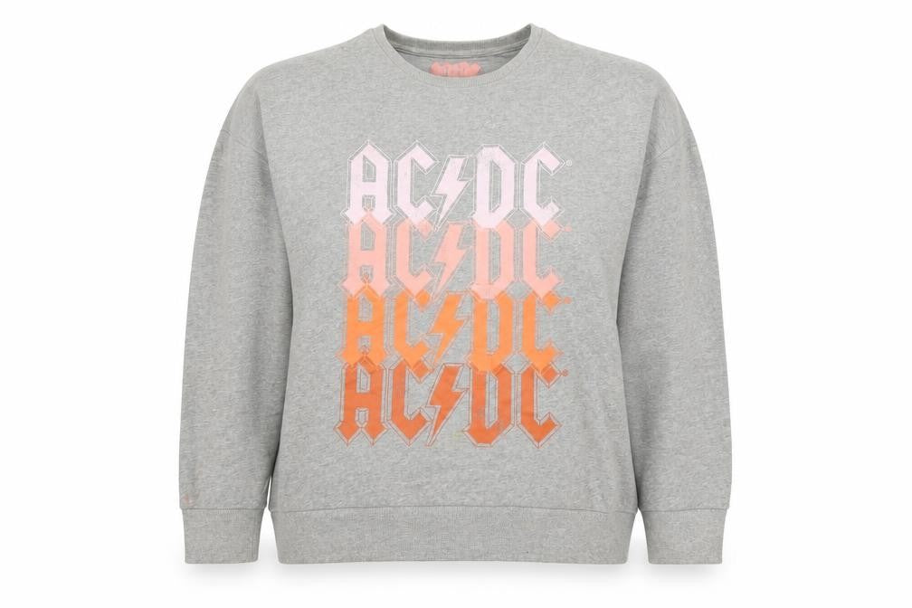 acdc Womens Grey Cotton Pullover Sweatshirt Size 18 Pullover - Logo