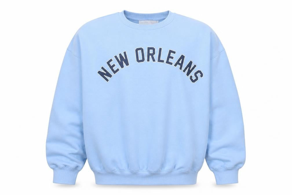 New Orleans Mens Blue Polyester Pullover Sweatshirt Size XS - Logo