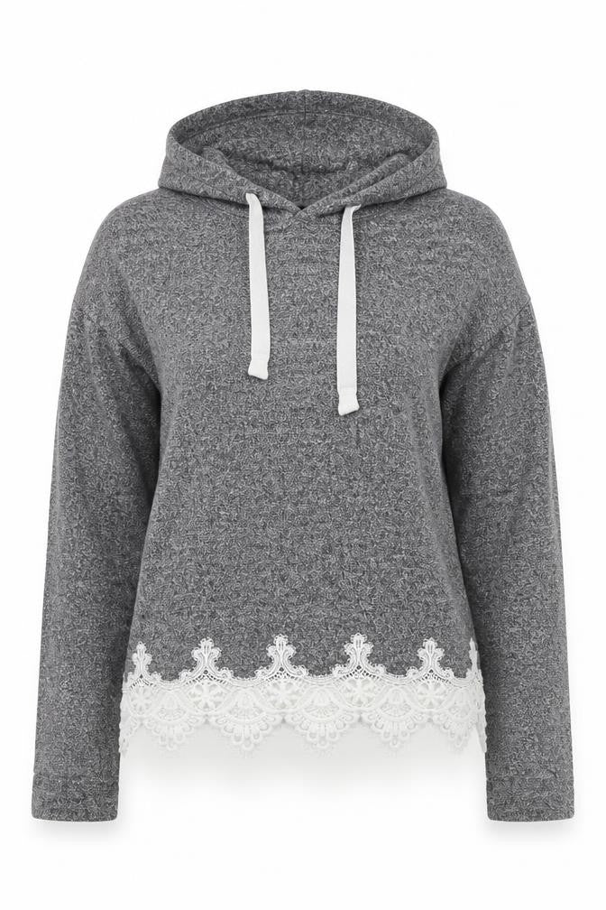 The Kooples Womens Grey Viscose Pullover Hoodie Size S Pullover