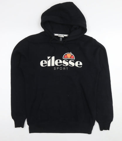 Additional front view of Ellesse women’s black cotton pullover sweatshirt, size UK 10, pullover - logo