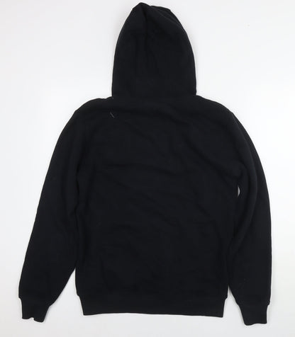 Back view of Ellesse women’s black cotton pullover sweatshirt, size UK 10, pullover - logo