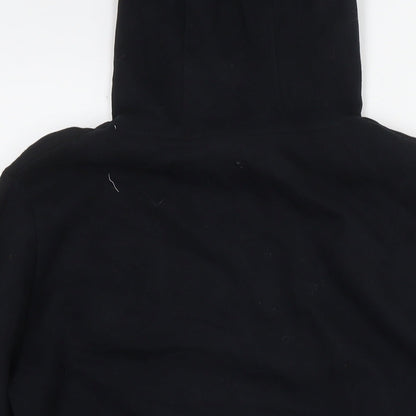 Brand and care label for Ellesse women’s black cotton pullover sweatshirt, size UK 10, pullover - logo