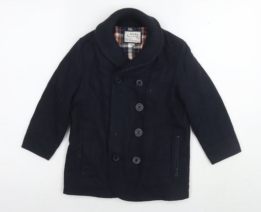 J Jeans Boys Blue Pea Coat Coat Size 5 Years Button