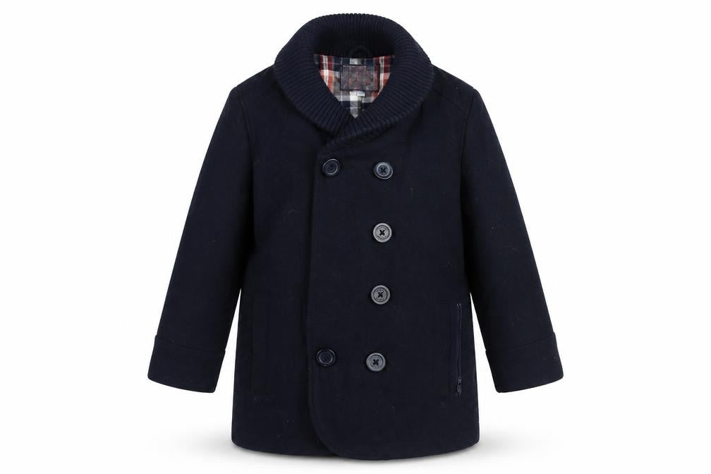 J Jeans Boys Blue Pea Coat Coat Size 5 Years Button
