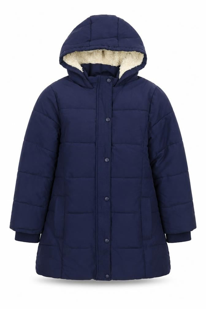 John Lewis Girls Blue Parka Coat Size 10 Years Zip