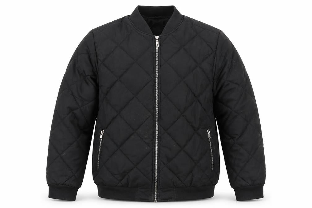 Outdoor Mens Black Quilted Jacket Size 2XL Zip