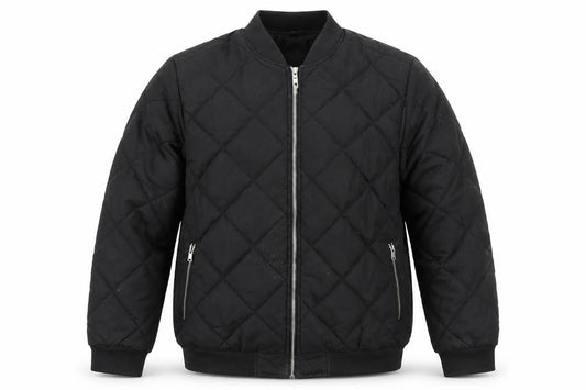 Outdoor Mens Black Quilted Jacket Size 2XL Zip