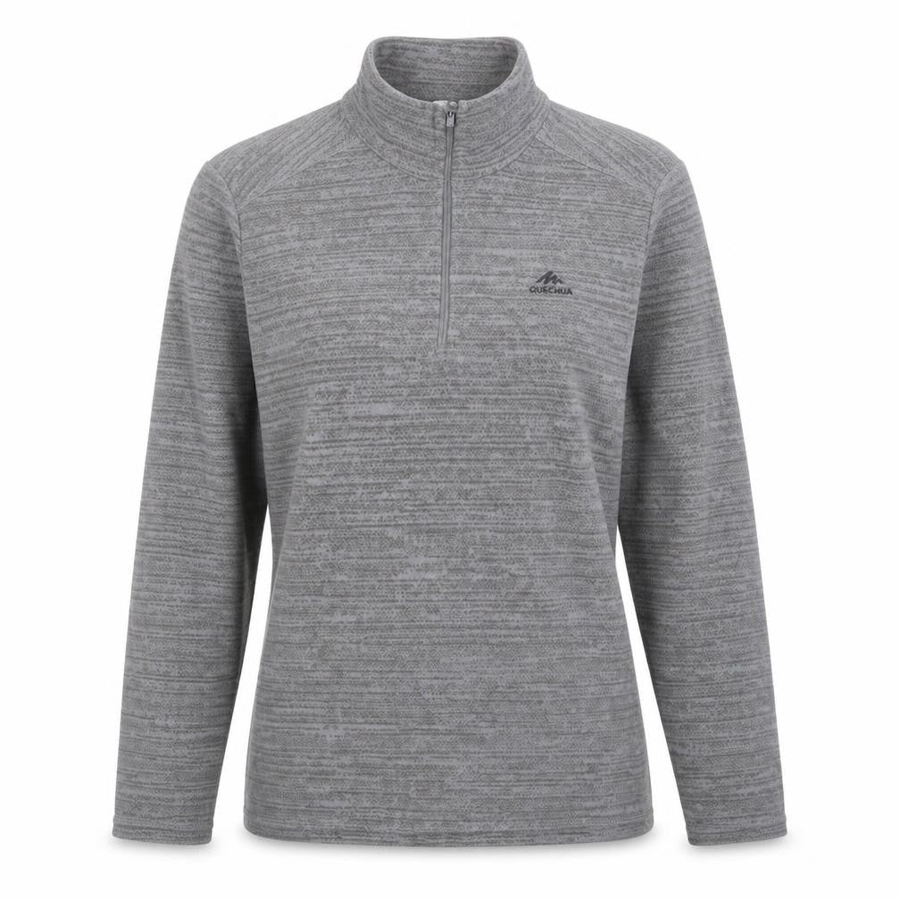 Quechua Womens Grey Polyester Pullover Sweatshirt Size M Pullover