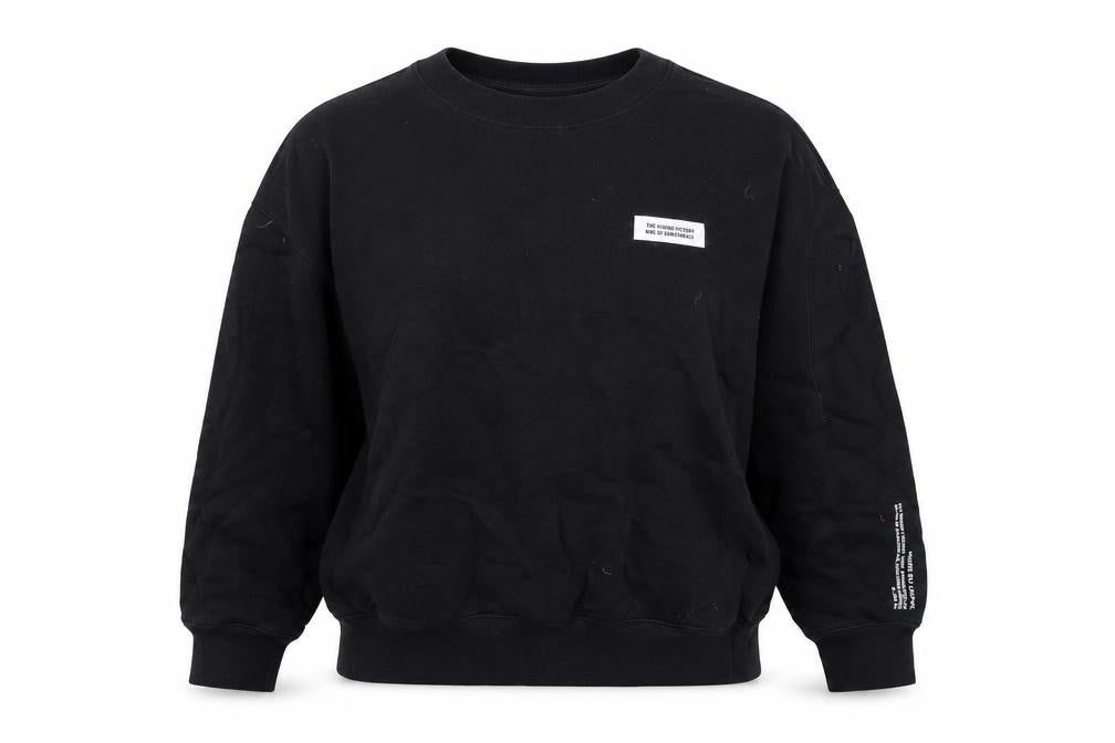 Uniqlo Womens Black Cotton Pullover Sweatshirt Size S Pullover - Quote Text Wings